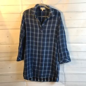 Anthropologie Cloth & Stone Plaid Dress Size L